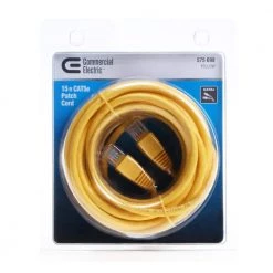 15 ft. CAT5e UTP Ethernet Cable, Yellow by Commercial Electric -Eaton Sales commercial electric ethernet cables 575698 15 a0 1000