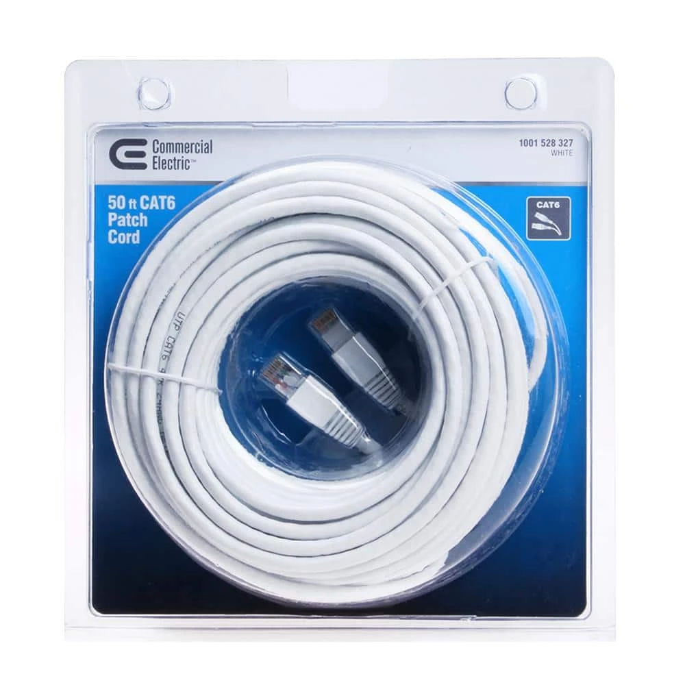 50 ft. Cat6 UTP Ethernet Cable, White by Commercial Electric 6 50 ft. Cat6 UTP Ethernet Cable, White by Commercial Electric - Image 4
