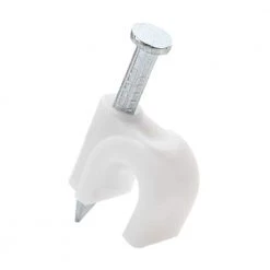 Coaxial Nail-In Clips, White (20-Pack) by Commercial Electric
