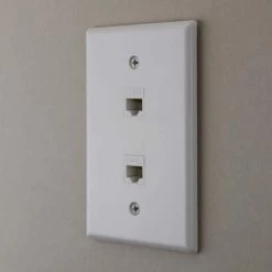 2-Port Wall Plate and Category 5E Jack in White (10-Pack) by Commercial Electric -Eaton Sales commercial electric jacks 5025 wh 10 5002 wh 44 1000