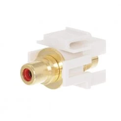 RCA Gold Plated Jack - White by Commercial Electric 11 RCA Gold Plated Jack - White by Commercial Electric -Eaton Sales commercial electric jacks 5103 wh bk rd a0 1000