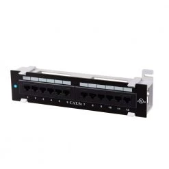 12-Port Category 5e Mini Patch Panel with 89D Mounting Bracket by Commercial Electric