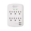 6-Outlet Wall Mounted Surge Protector with USB, White by Commercial Electric -Eaton Sales commercial electric surge protectors hdc600wuwh 64 1000