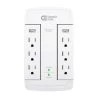 6-Outlet Wall Mounted Swivel Surge Protector with USB, White by Commercial Electric -Eaton Sales commercial electric surge protectors hdc6wsuw 64 1000