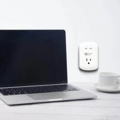 1-Outlet Wall Mounted Surge Protector, White by Commercial Electric -Eaton Sales commercial electric surge protectors la 9a 17 4f 1000