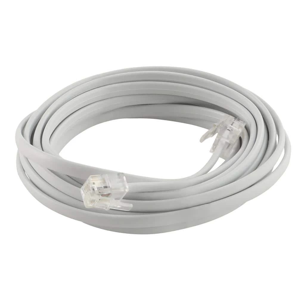 12 ft. Telephone Line Cord, White by Commercial Electric 4 12 ft. Telephone Line Cord, White by Commercial Electric - Image 2