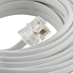 25 ft. Corded Phone Line, White by Commercial Electric -Eaton Sales commercial electric telephone cords 25 ft line 4c white 40 1000