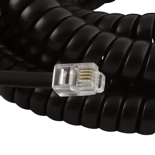 25 ft. Corded Phone Handset Coil, Black by Commercial Electric 5 25 ft. Corded Phone Handset Coil, Black by Commercial Electric - Image 3