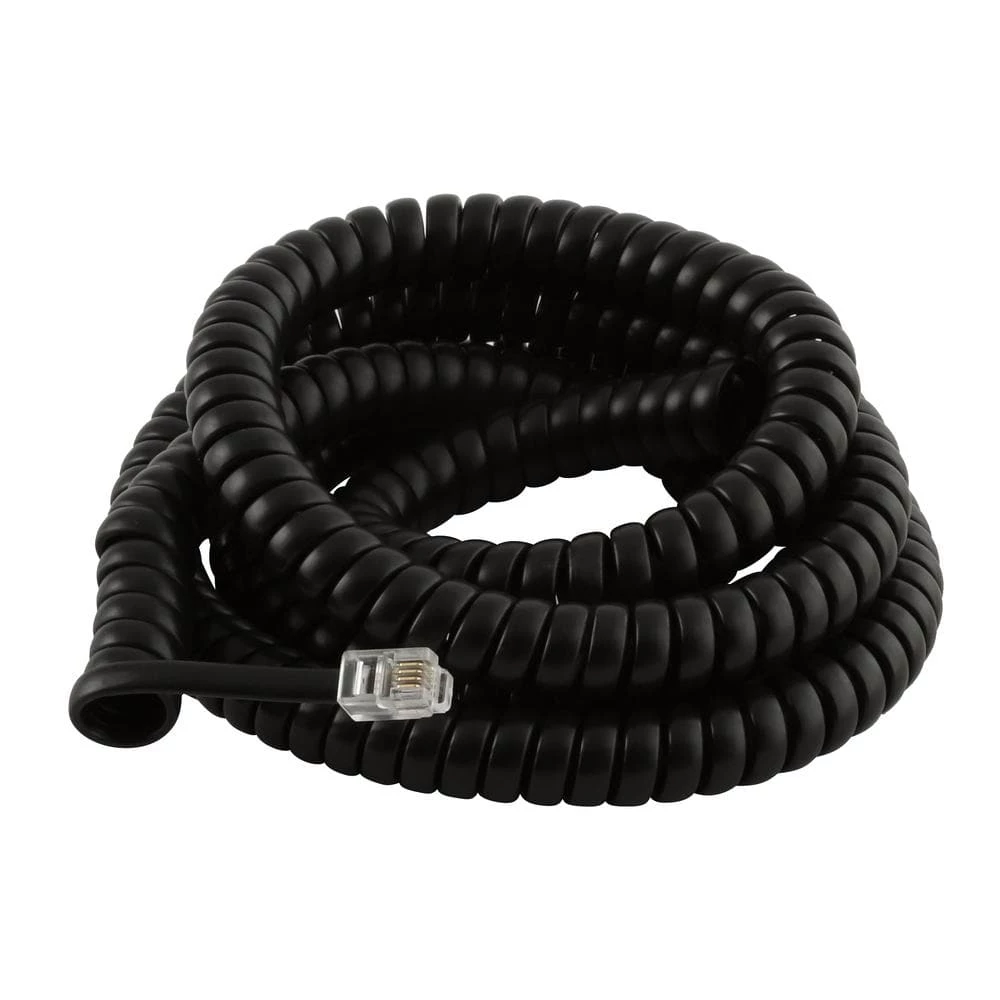25 ft. Corded Phone Handset Coil, Black by Commercial Electric 4 25 ft. Corded Phone Handset Coil, Black by Commercial Electric - Image 2