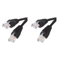 7 ft. 24/7-Gauge 8-Wire CAT6 Ethernet Cable, Black(2-Pack) by Commercial Electric