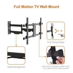 Full Motion Wall Mount for 32 in. to 90 in. TVs by Commercial Electric -Eaton Sales commercial electric tv mounts mb 53290 1f 1000