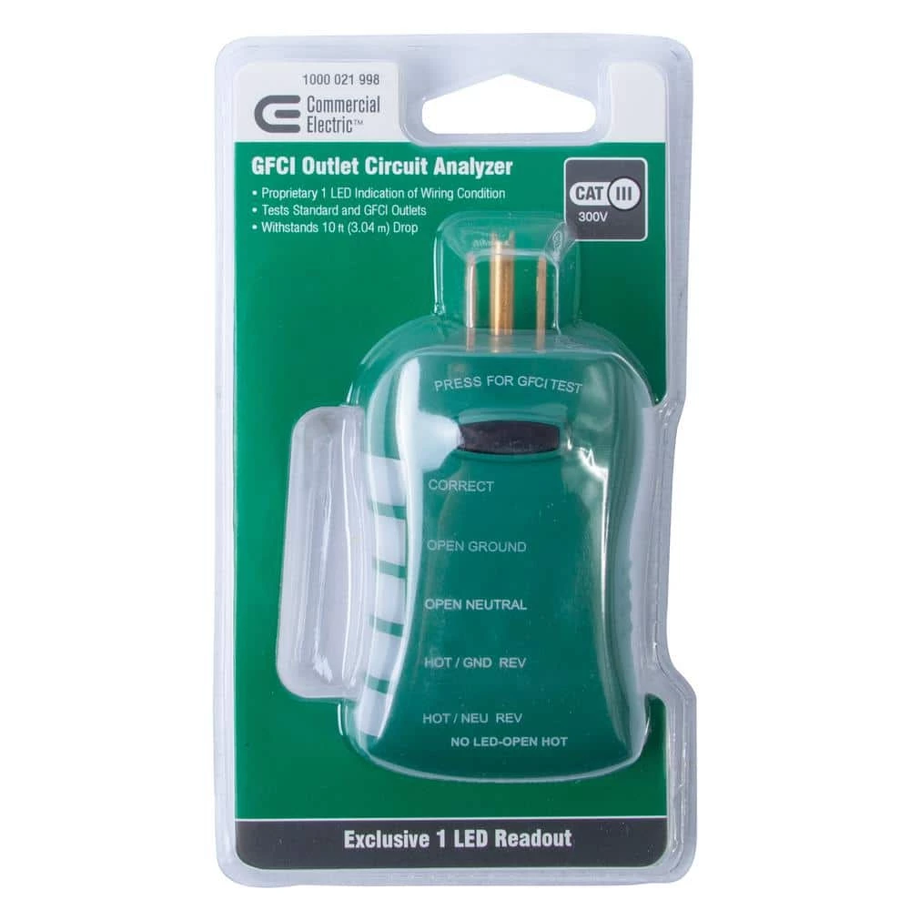 GFCI Outlet Circuit Analyzer Tester by Commercial Electric 4 GFCI Outlet Circuit Analyzer Tester by Commercial Electric - Image 2