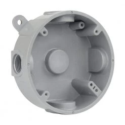 1/2 in. Gray 5-Holes 4 in. Round Non-Metallic Weatherproof Box by Commercial Electric