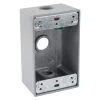 1/2 in. 1-Gang 3-Holes Weatherproof Box, Gray by Commercial Electric -Eaton Sales gray commercial electric boxes brackets wsb350g 64 1000