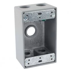 1/2 in. Gray 1-Gang 5-Holes Weatherproof Box by Commercial Electric