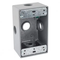 1/2 in. Gray 1-Gang 5-Holes Weatherproof Box by Commercial Electric
