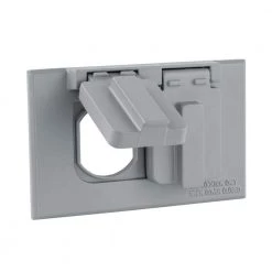 Gray 1-Gang Duplex Weatherproof Outlet Cover by Commercial Electric -Eaton Sales gray commercial electric covers wcdh1g c3 1000