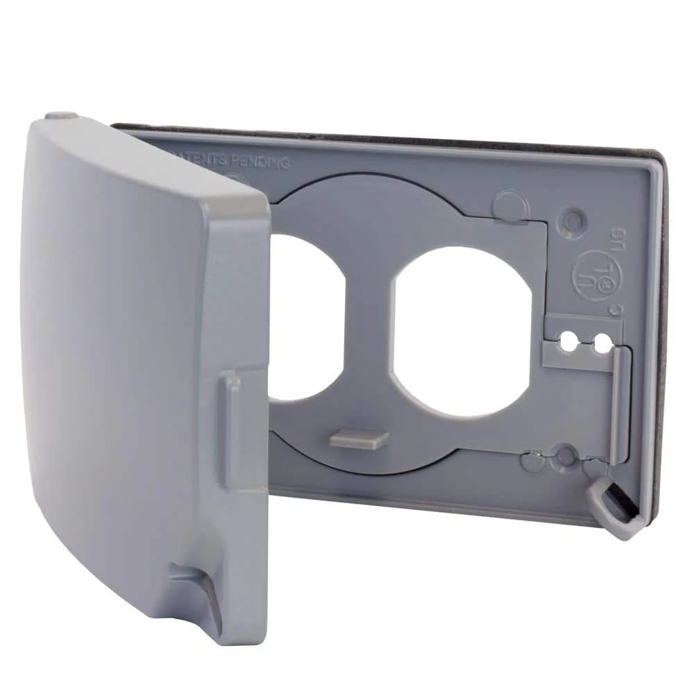 Gray 1-Gang Horizontal/Vertical Weatherproof Universal Device Cover by Commercial Electric 4 Gray 1-Gang Horizontal/Vertical Weatherproof Universal Device Cover by Commercial Electric - Image 2
