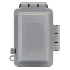 Gray 1-Gang Extra-Duty Non-Metallic While-In-Use Weatherproof Horizontal/Vertical Receptacle Cover by Commercial Electric
