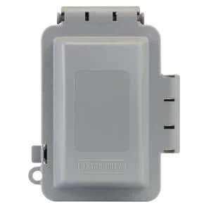 Gray 1-Gang Extra-Duty Non-Metallic While-In-Use Weatherproof Horizontal/Vertical Receptacle Cover by Commercial Electric 3 Gray 1-Gang Extra-Duty Non-Metallic While-In-Use Weatherproof Horizontal/Vertical Receptacle Cover by Commercial Electric