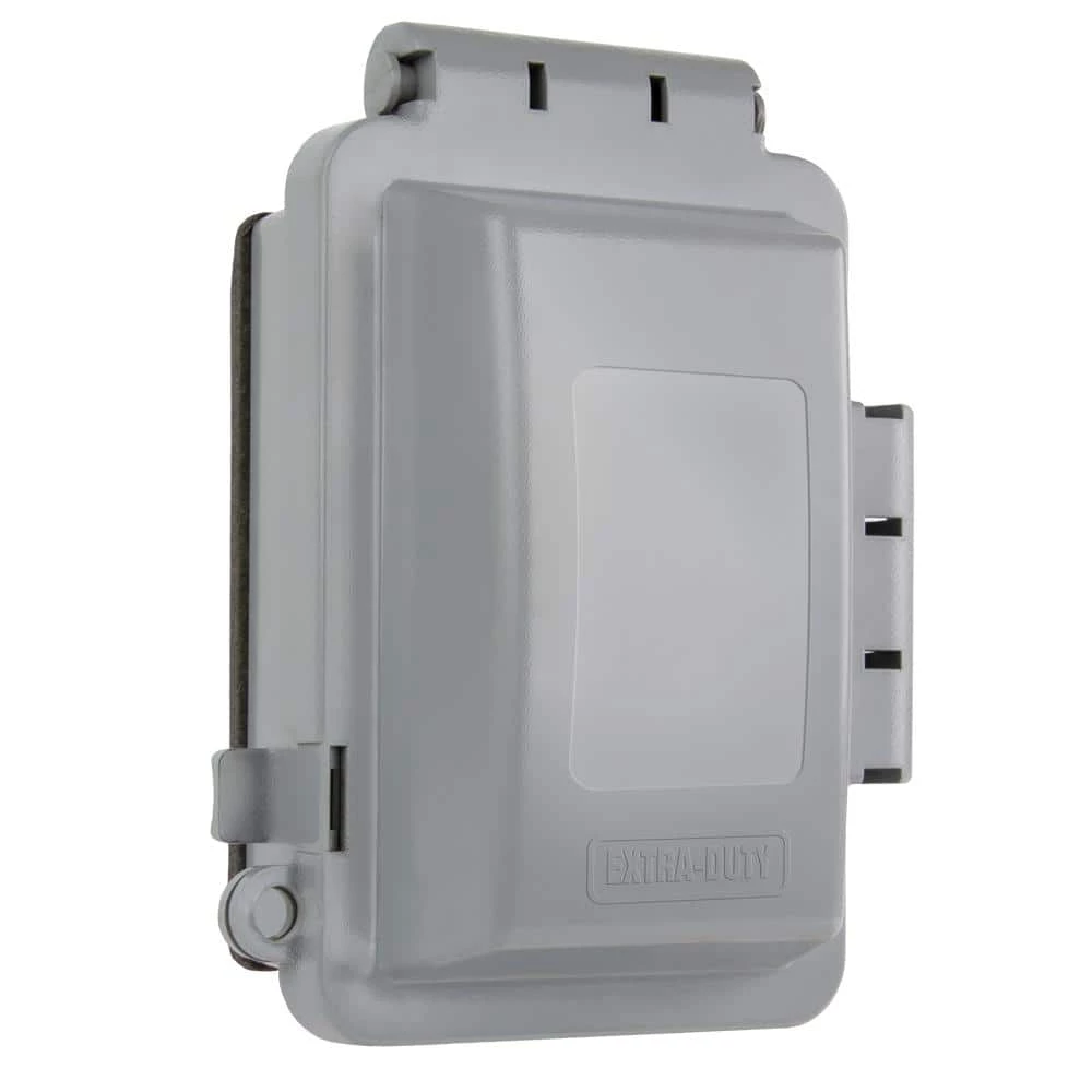 Gray 1-Gang Extra-Duty Non-Metallic While-In-Use Weatherproof Horizontal/Vertical Receptacle Cover by Commercial Electric 4 Gray 1-Gang Extra-Duty Non-Metallic While-In-Use Weatherproof Horizontal/Vertical Receptacle Cover by Commercial Electric - Image 2