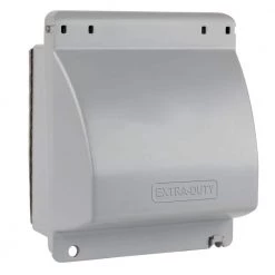 Gray 2-Gang Extra Duty While-In-Use Weatherproof Receptacle Cover by Commercial Electric