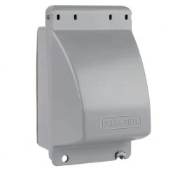 Gray 1-Gang Deep Extra-Duty While-In-Use Weatherproof Vertical Receptacle Cover by Commercial Electric