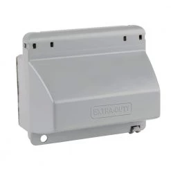 Gray 1-Gang Extra Duty While-In-Use Weatherproof Horizontal Receptacle Cover by Commercial Electric
