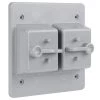White 2-Gang Non-Metallic Weatherproof Toggle Switch Cover by Commercial Electric -Eaton Sales gray commercial electric covers wtc200pg 64 1000