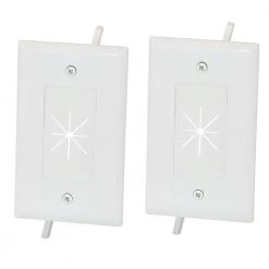 1-Gang Flexible Opening Cable Wall Plate - White (2-Pack) by Commercial Electric