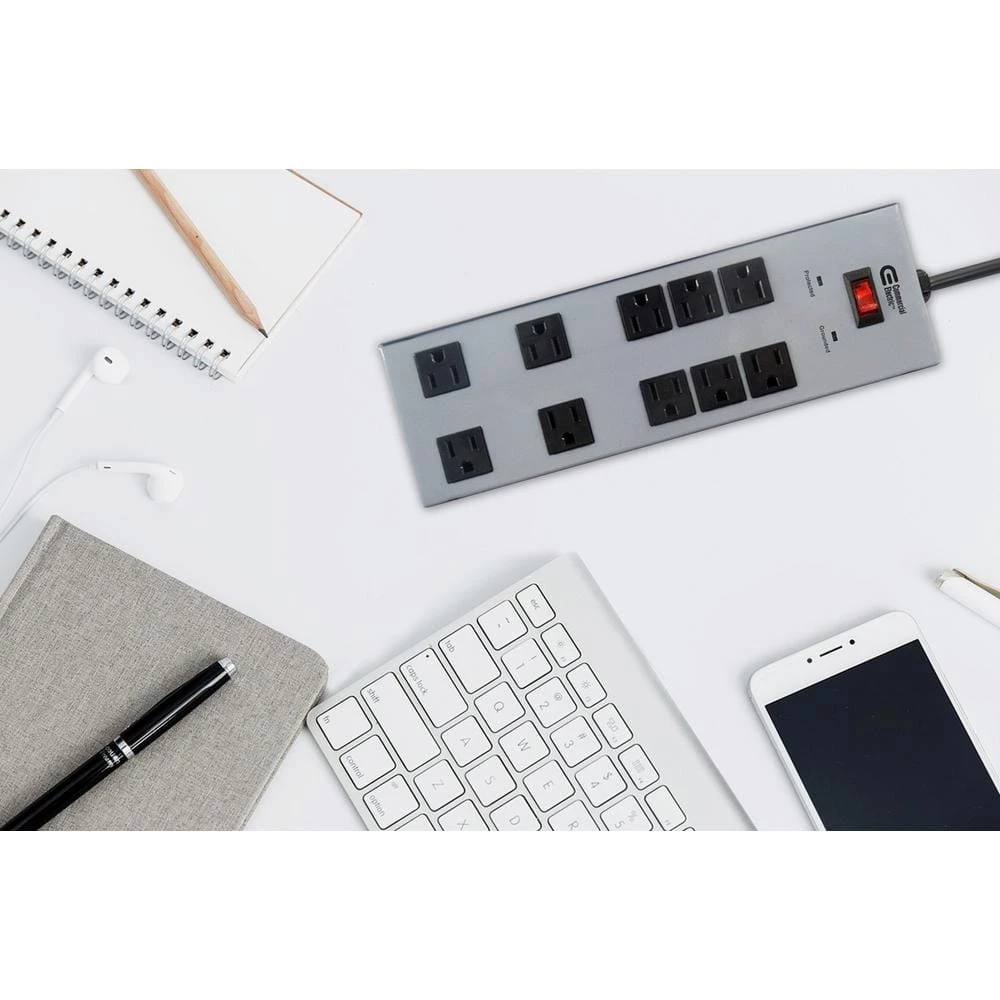 15 ft. 10-Outlet All Metal Surge Protector by Commercial Electric 4 15 ft. 10-Outlet All Metal Surge Protector by Commercial Electric - Image 2