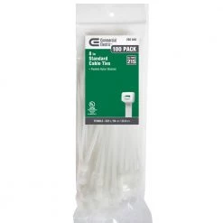 8 in. Cable Tie, Natural (100-Pack) by Commercial Electric