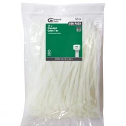 11 in. Cable Tie, Natural (500-Pack) by Commercial Electric
