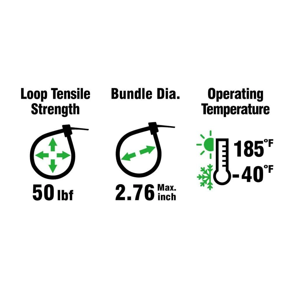 11 in. Cable Tie, Natural (100-Pack) by Commercial Electric 5 11 in. Cable Tie, Natural (100-Pack) by Commercial Electric - Image 3