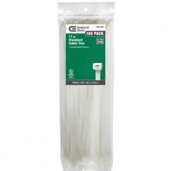 11 in. Cable Tie, Natural (100-Pack) by Commercial Electric