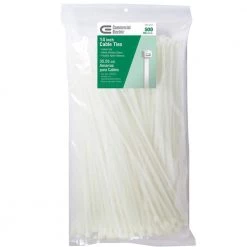 14 in. Cable Tie, Natural (500-Pack) by Commercial Electric