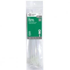 8 in. Mounting Cable Tie, Natural (10-Pack) by Commercial Electric