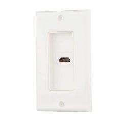 1-Gang HDMI Wall Plate, White by Commercial Electric -Eaton Sales white commercial electric a v wall plates 180904 a0 1000