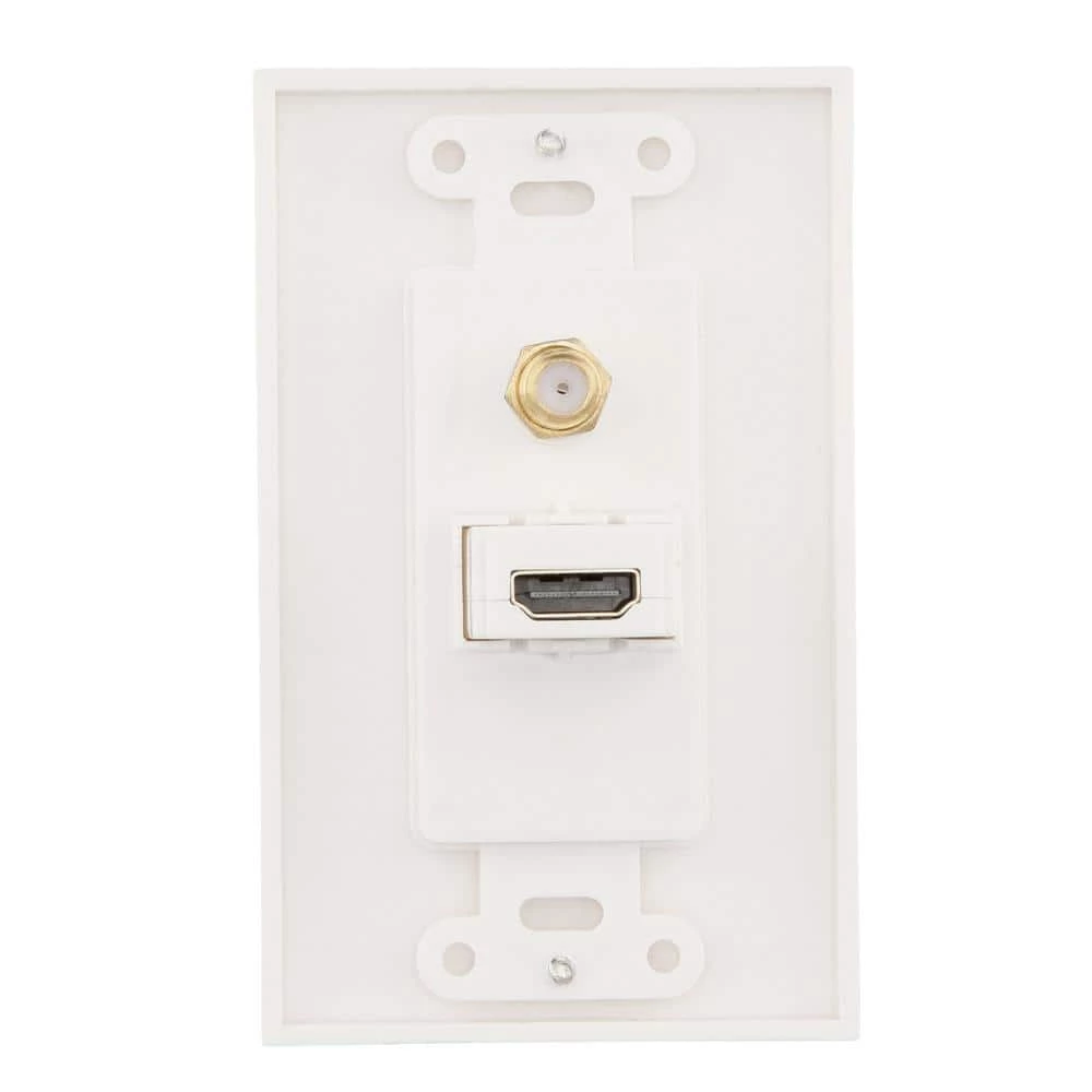 White 2-Gang 1-HDMI/1-Coaxial Wall Plate (1-Pack) by Commercial Electric 5 White 2-Gang 1-HDMI/1-Coaxial Wall Plate (1-Pack) by Commercial Electric - Image 3