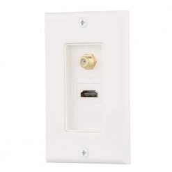 White 2-Gang 1-HDMI/1-Coaxial Wall Plate (1-Pack) by Commercial Electric 10 White 2-Gang 1-HDMI/1-Coaxial Wall Plate (1-Pack) by Commercial Electric -Eaton Sales white commercial electric a v wall plates 180905 a0 1000