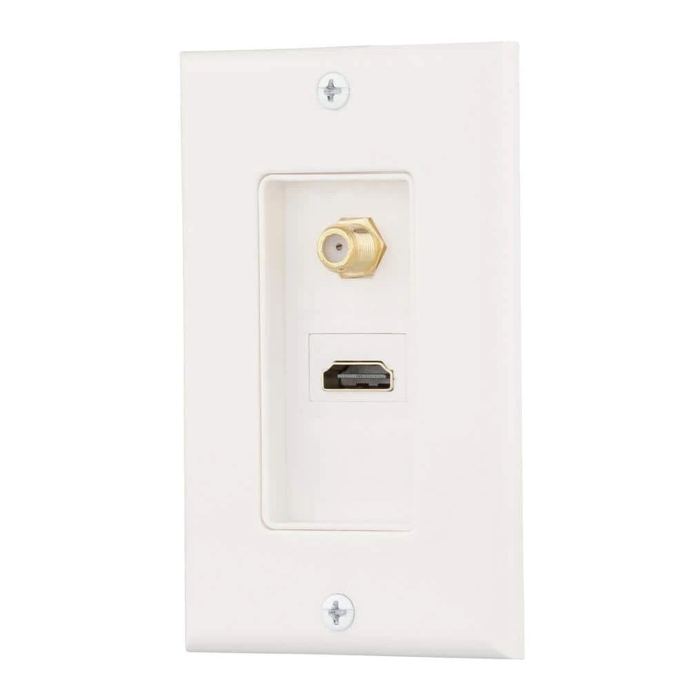 White 2-Gang 1-HDMI/1-Coaxial Wall Plate (1-Pack) by Commercial Electric 6 White 2-Gang 1-HDMI/1-Coaxial Wall Plate (1-Pack) by Commercial Electric - Image 4