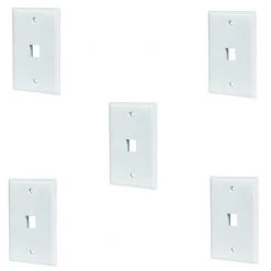 White 1-Gang 1-Decorator/Rocker/1-Duplex Wall Plate (5-Pack) by Commercial Electric