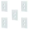 White 2-Gang 1-Decorator/Rocker/1-Duplex Wall Plate (5-Pack) by Commercial Electric 2 White 2-Gang 1-Decorator/Rocker/1-Duplex Wall Plate (5-Pack) by Commercial Electric -Eaton Sales white commercial electric a v wall plates 5002 wh 5pk 64 1000