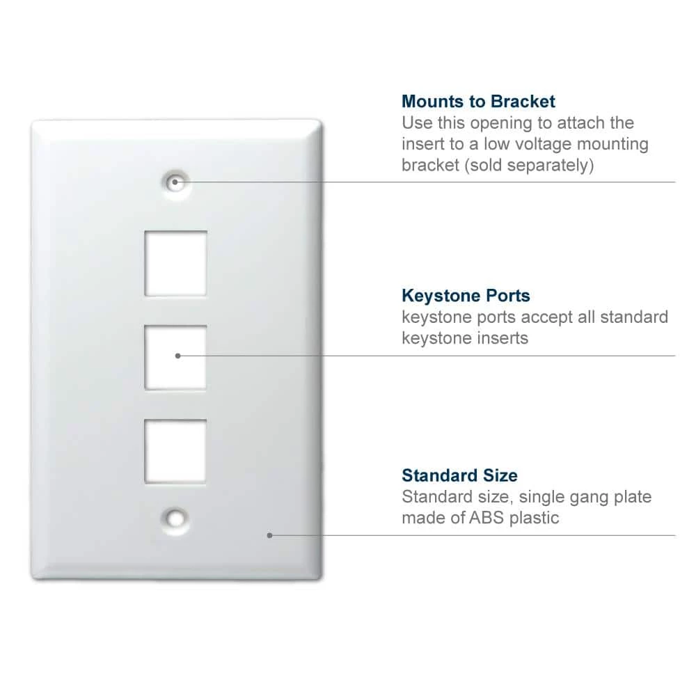 White 2-Gang 1-Decorator/Rocker/1-Duplex Wall Plate (5-Pack) by Commercial Electric 5 White 2-Gang 1-Decorator/Rocker/1-Duplex Wall Plate (5-Pack) by Commercial Electric - Image 3