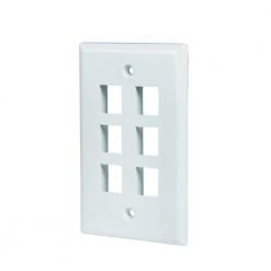 White 6-Gang 1-Decorator/Rocker/1-Duplex Wall Plate (1-Pack) by Commercial Electric