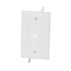1-Gang Flexible Opening Cable Wall Plate, White by Commercial Electric