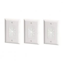 White 1-Gang 1-Decorator/Rocker/1-Duplex Wall Plate (3-Pack) by Commercial Electric
