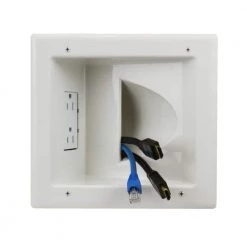 White 1-Gang 1-Decorator/Rocker/1-Duplex;Cable Pass-Through Wall Plate (1-Pack) by Commercial Electric 8 White 1-Gang 1-Decorator/Rocker/1-Duplex;Cable Pass-Through Wall Plate (1-Pack) by Commercial Electric -Eaton Sales white commercial electric a v wall plates 5310 wh 40 1000