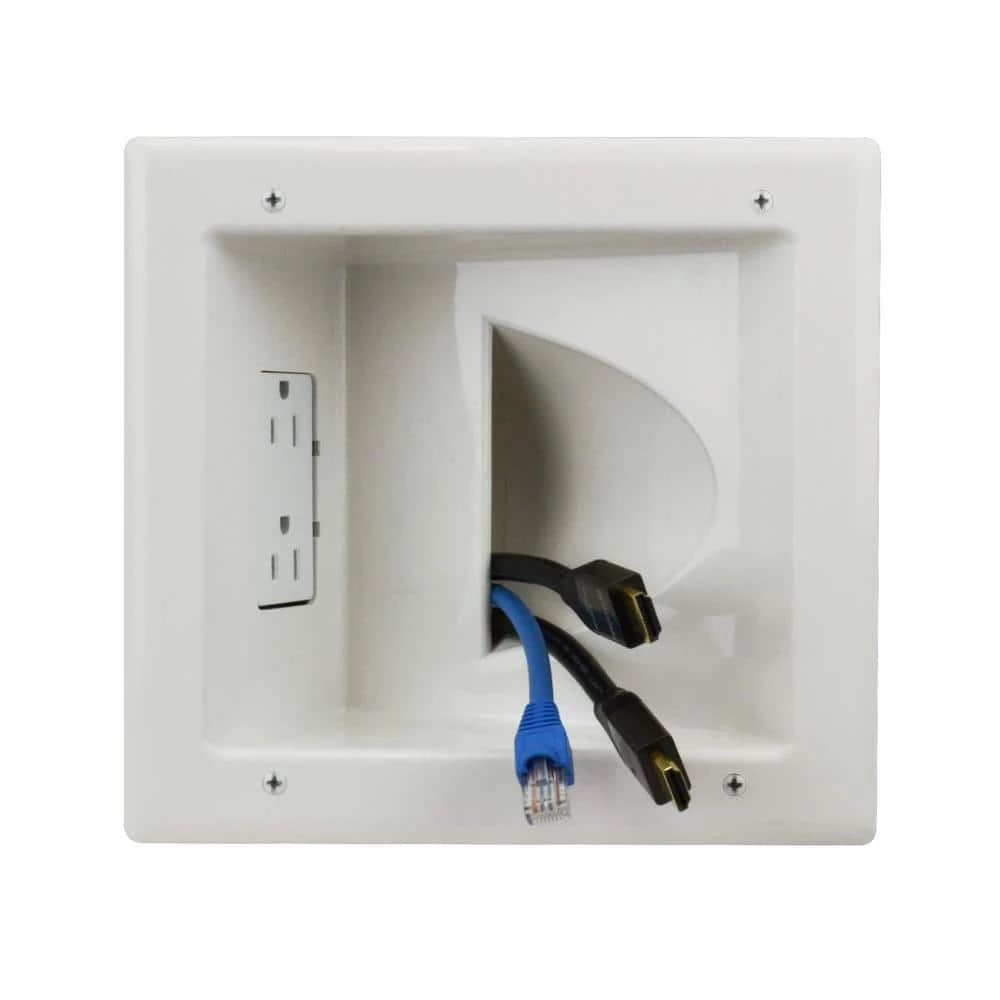 White 1-Gang 1-Decorator/Rocker/1-Duplex;Cable Pass-Through Wall Plate (1-Pack) by Commercial Electric 5 White 1-Gang 1-Decorator/Rocker/1-Duplex;Cable Pass-Through Wall Plate (1-Pack) by Commercial Electric - Image 3