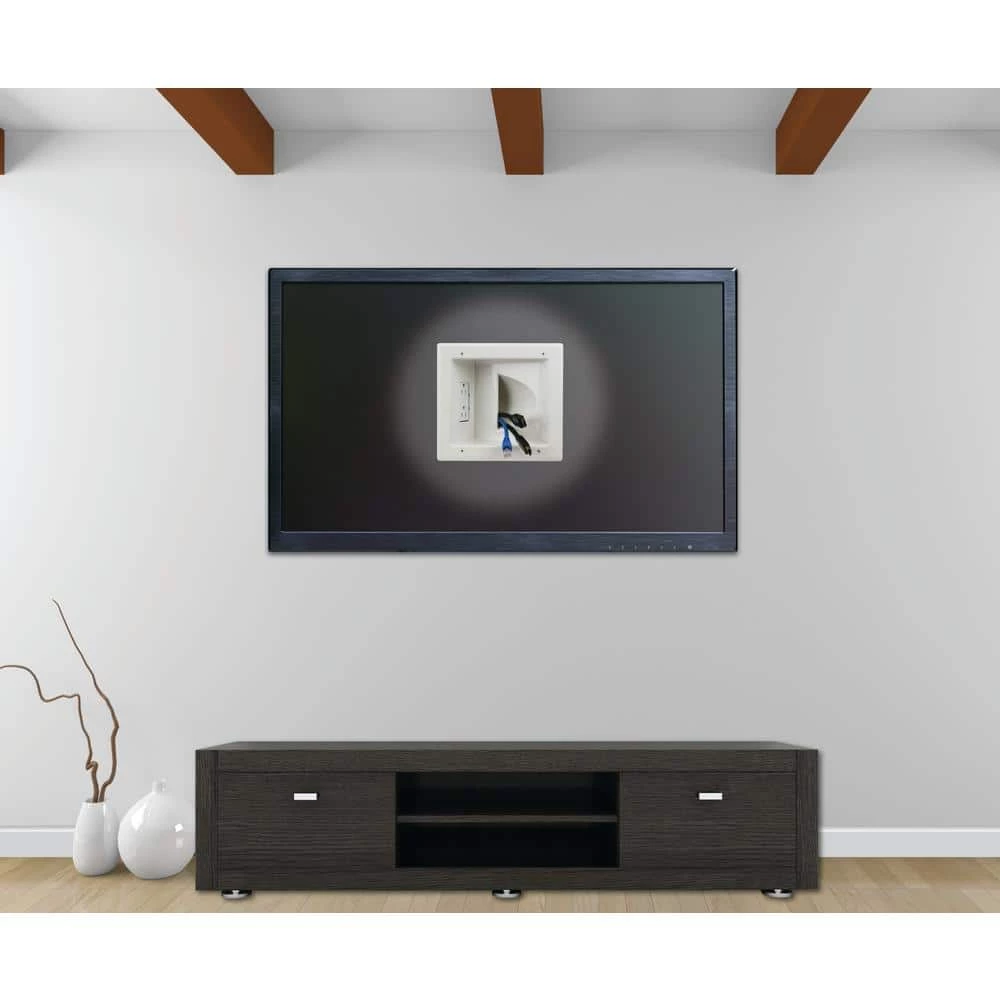 White 1-Gang 1-Decorator/Rocker/1-Duplex;Cable Pass-Through Wall Plate (1-Pack) by Commercial Electric 4 White 1-Gang 1-Decorator/Rocker/1-Duplex;Cable Pass-Through Wall Plate (1-Pack) by Commercial Electric - Image 2